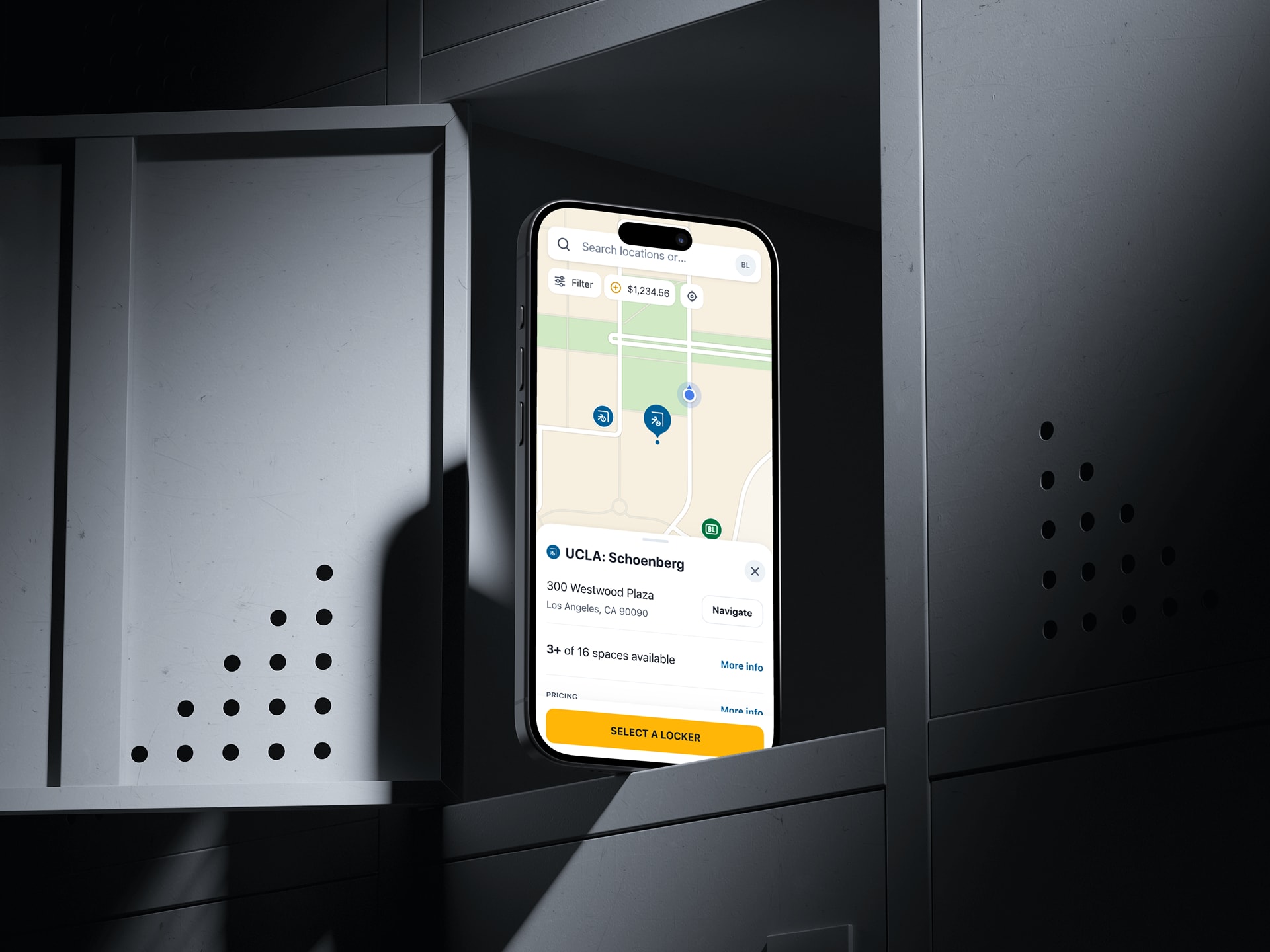 Find, book and pay for a bike locker. All in one app.