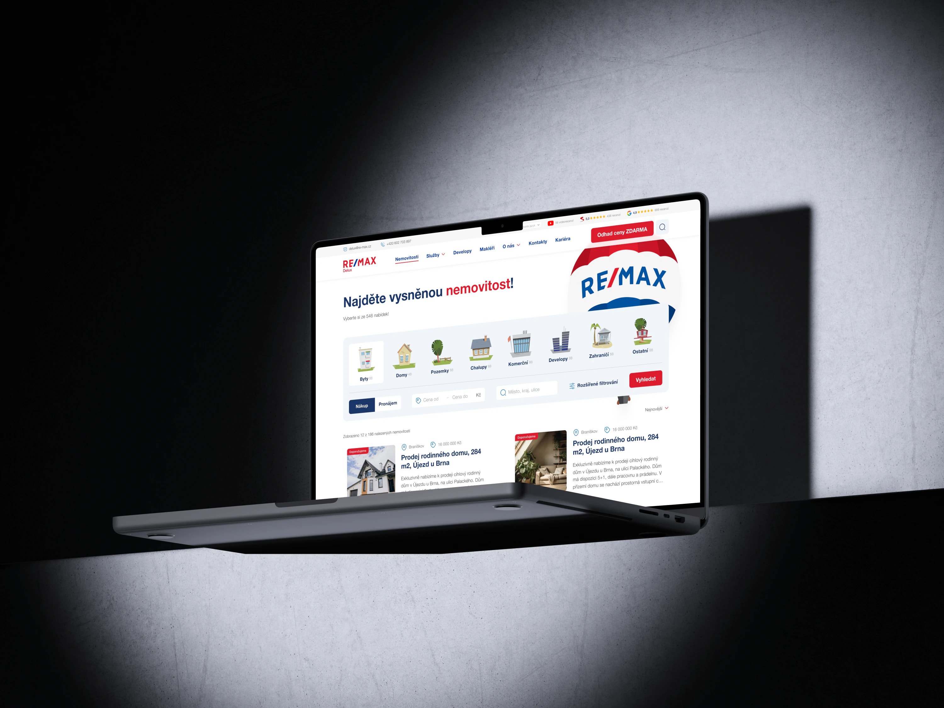 Website after the redesign