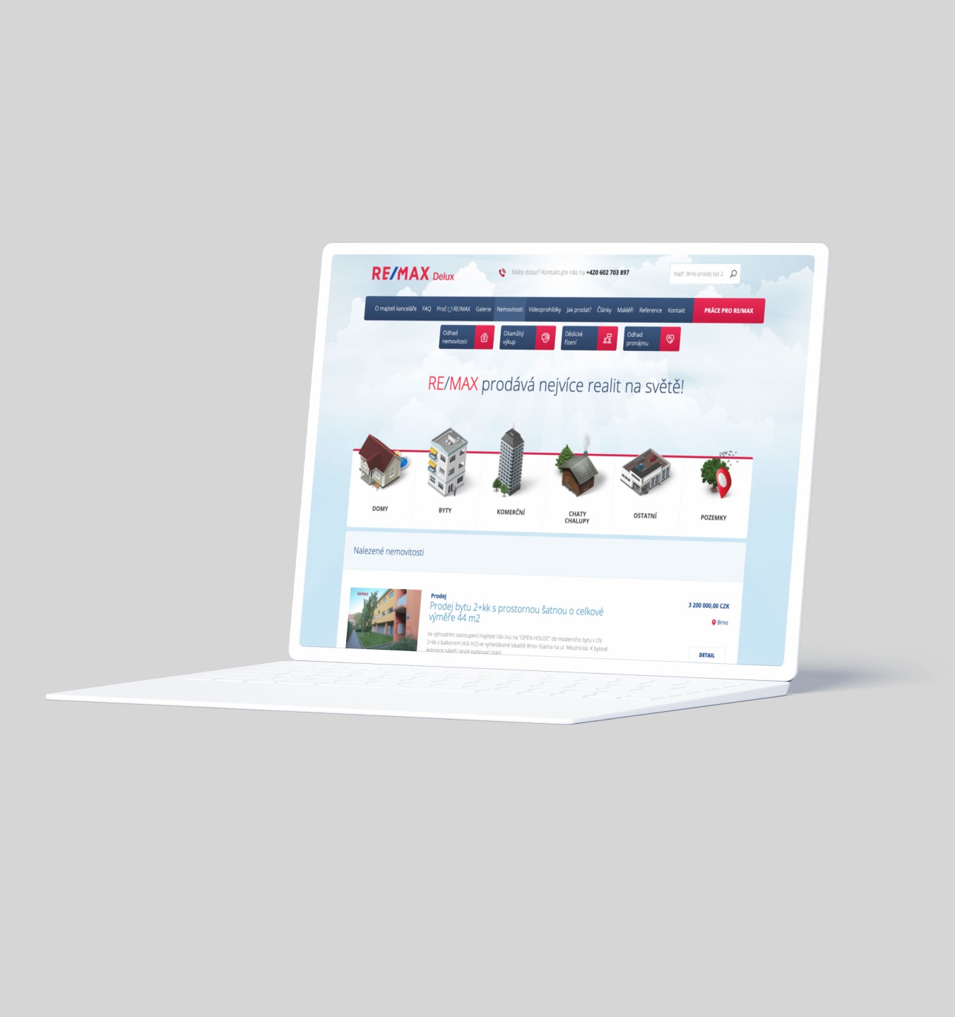 Website before the redesign